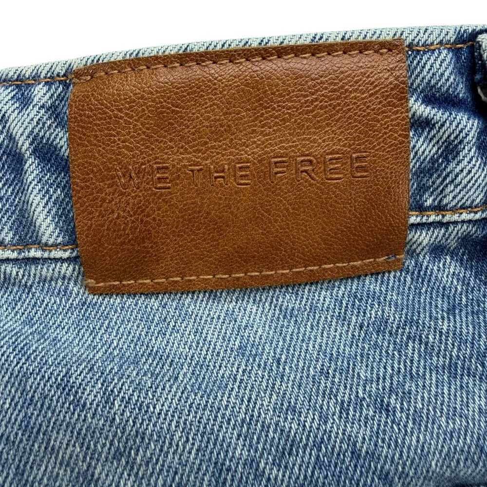Free People Deep Trance Dropped Boyfriend Jeans Women's 27 Blue Low Rise Crop - Picture 11 of 14